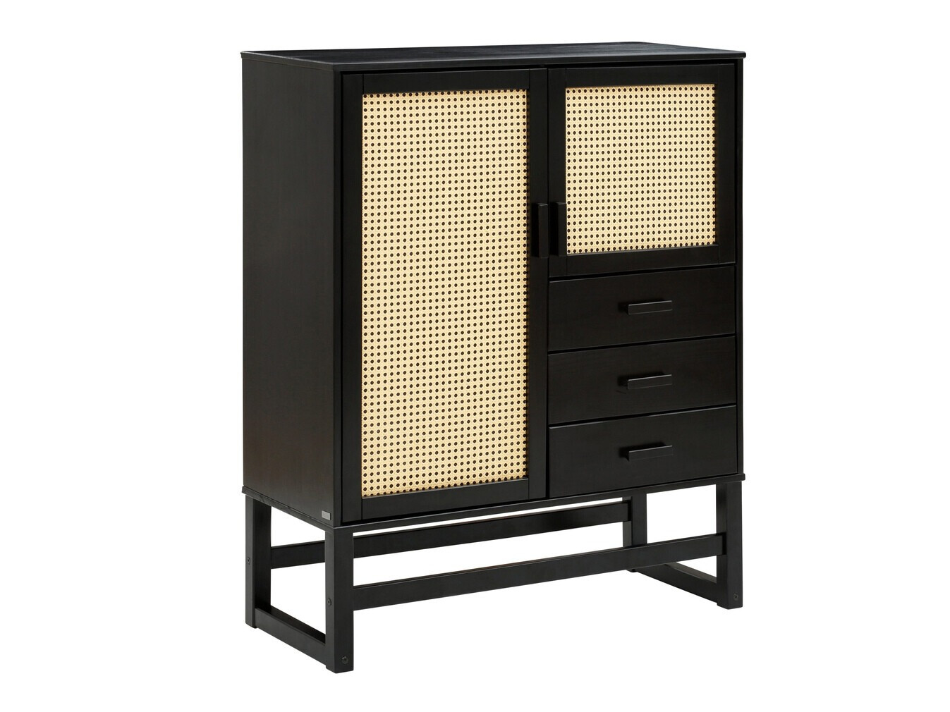 Komoda Nucalu 104 (Crna + Svijetlo smeđa)