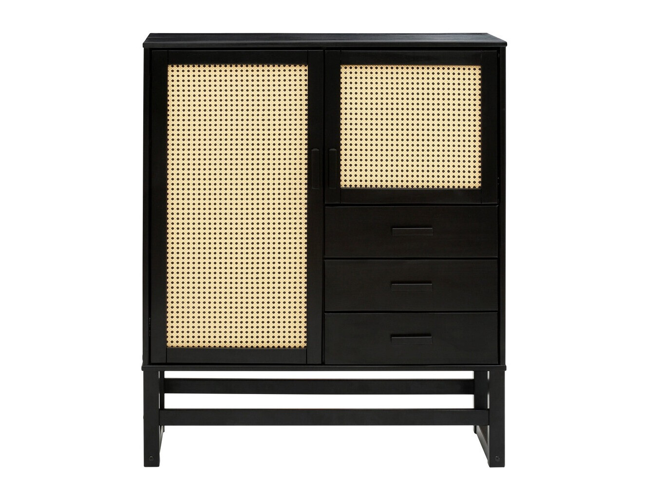 Komoda Nucalu 104 (Crna + Svijetlo smeđa)