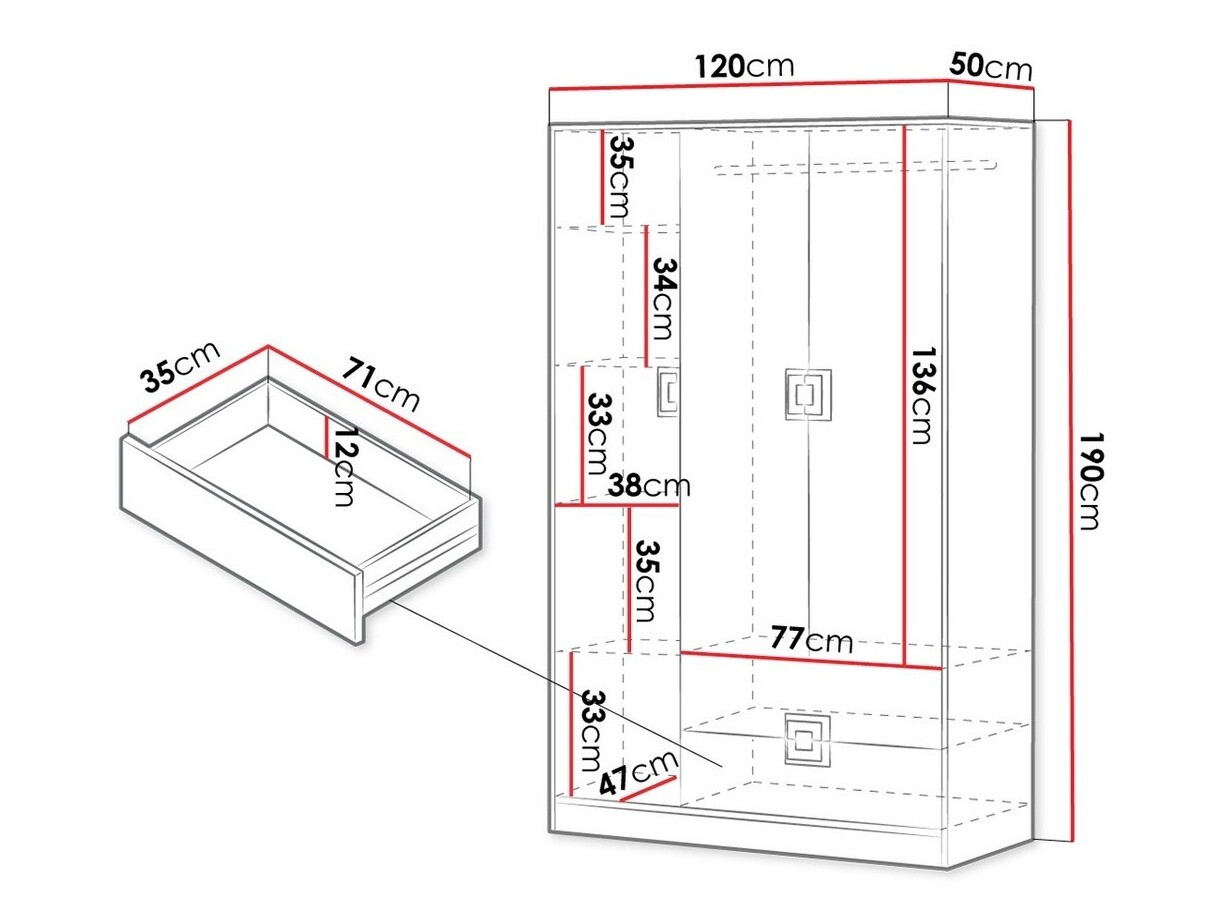 Ormar Tolfere 103 (Svijetli hrast + Bijela)