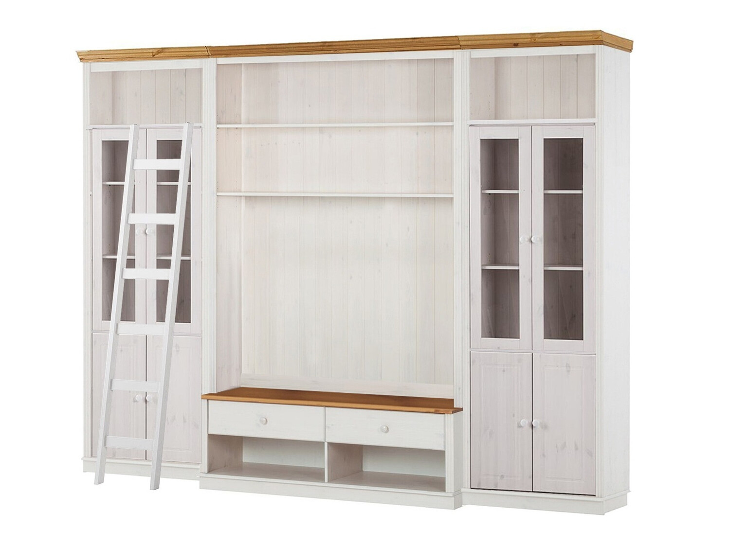 Set za dnevni boravak Saltoro 128 (Bijela + Hrast u boji meda)