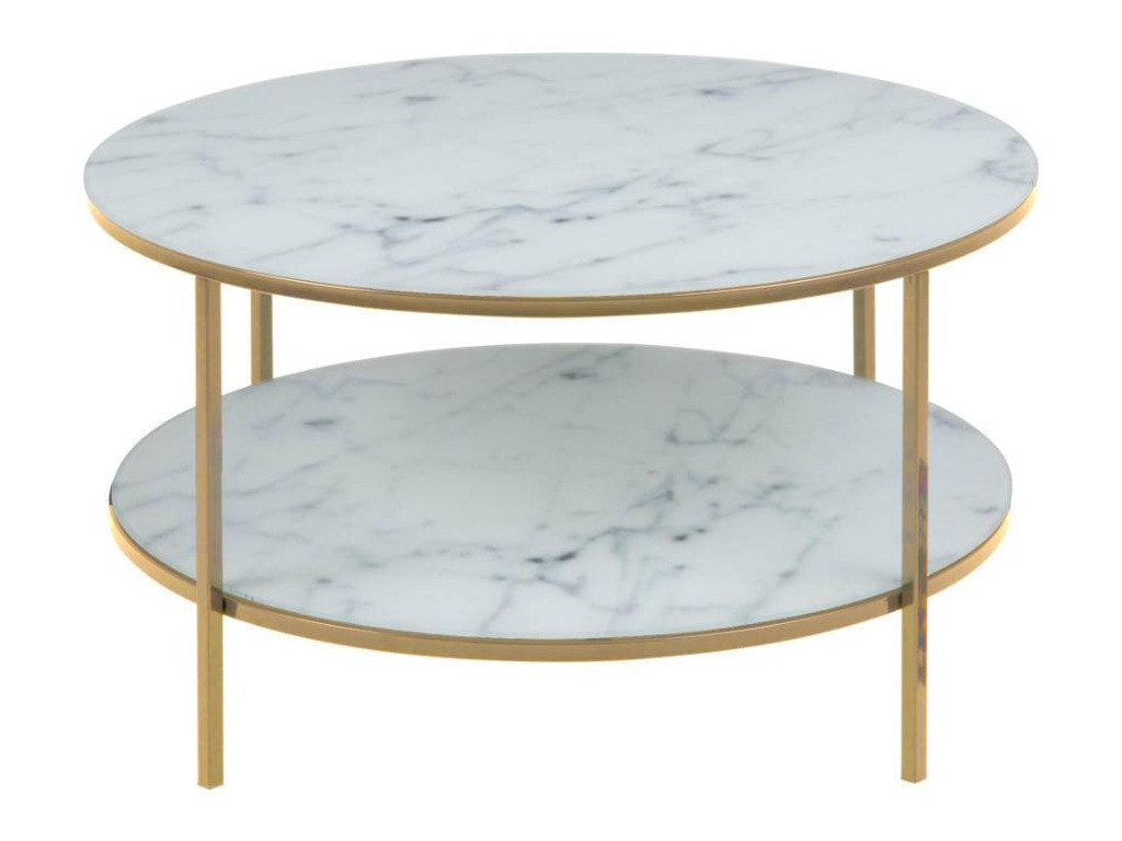 Stolić za kavu Norsica 554 (Zlatna + Bijeli mramor)