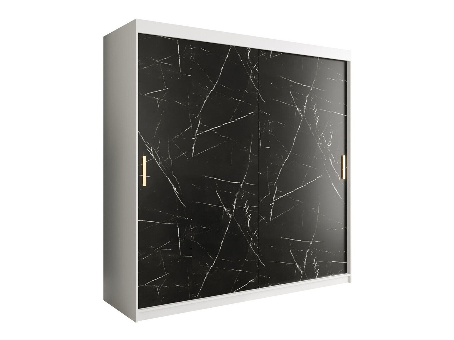 Ormar Hartford 250 (Mat bijela + Crni mramor)