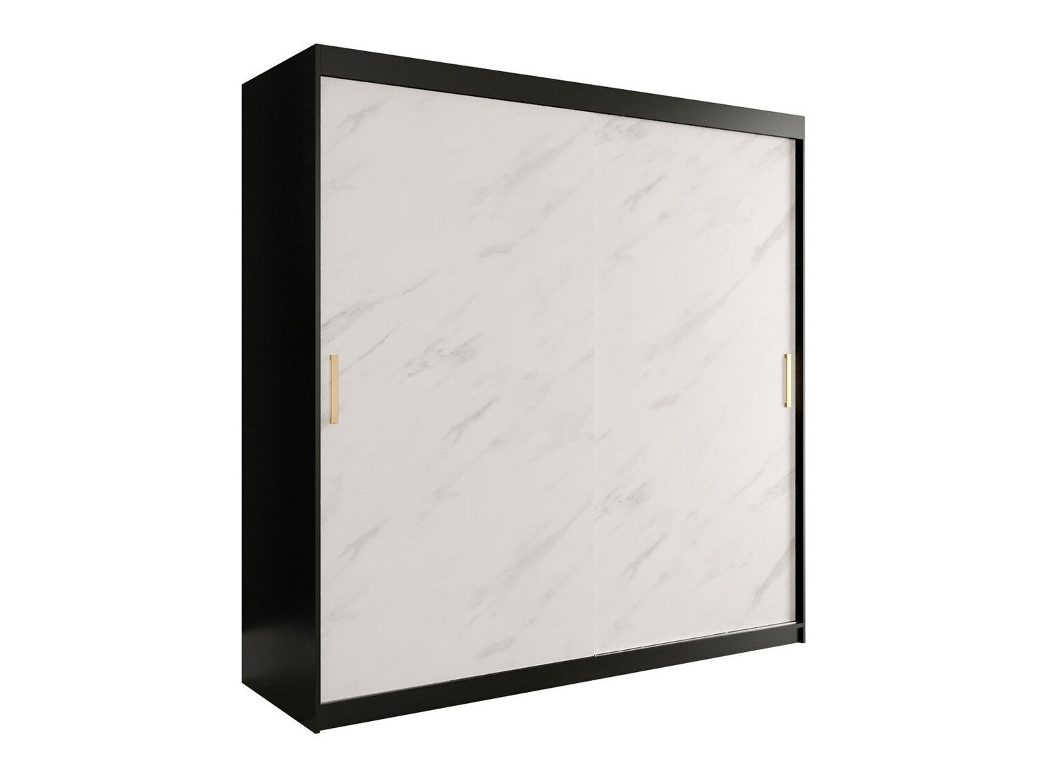 Ormar Hartford 250 (Mat crna + Bijeli mramor)