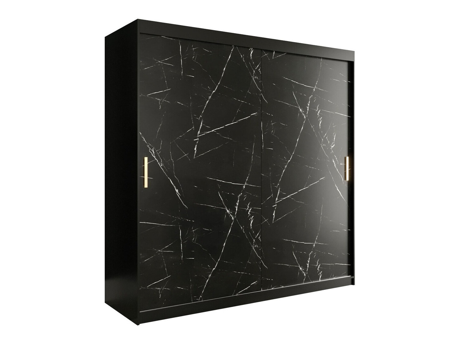 Ormar Hartford 250 (Mat crna + Crni mramor)