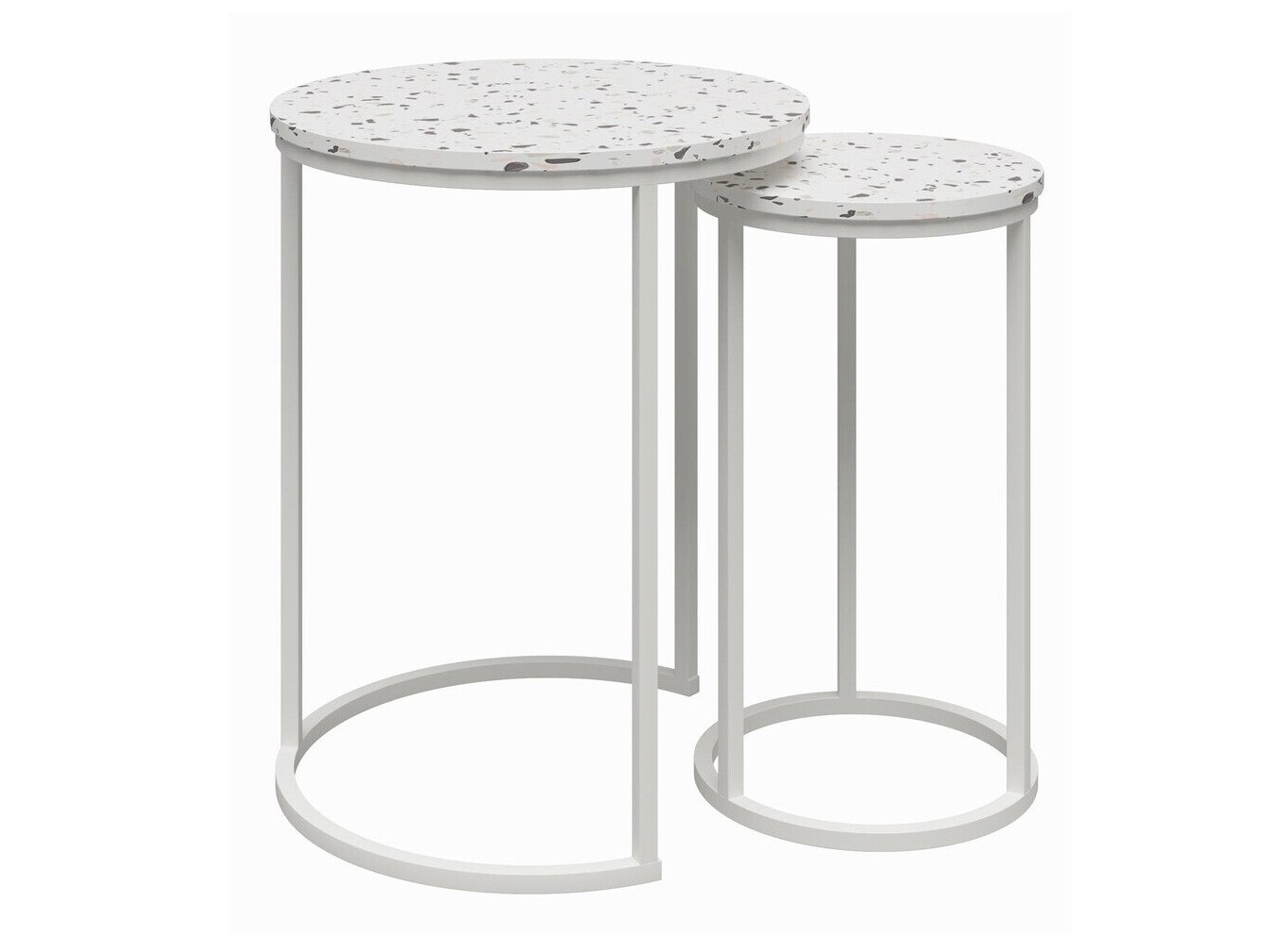 Set pomoćnih stolića CosmoLiving by Cosmopolitan 121 (Terazzo + Bijela)