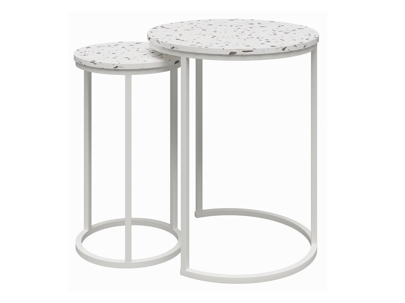 Set pomoćnih stolića CosmoLiving by Cosmopolitan 121 (Terazzo + Bijela)