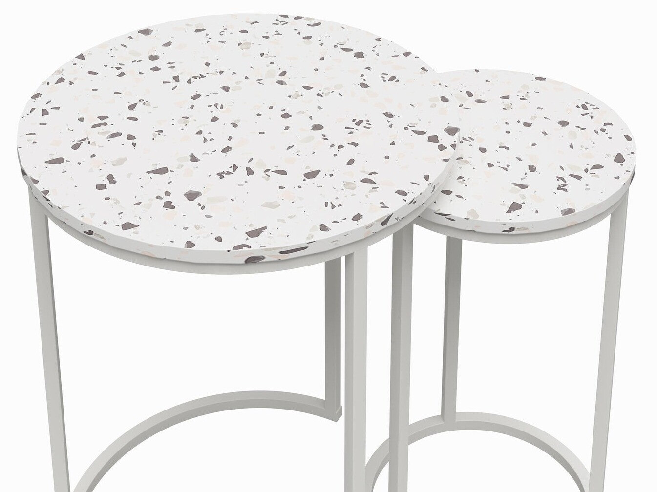 Set pomoćnih stolića CosmoLiving by Cosmopolitan 121 (Terazzo + Bijela)