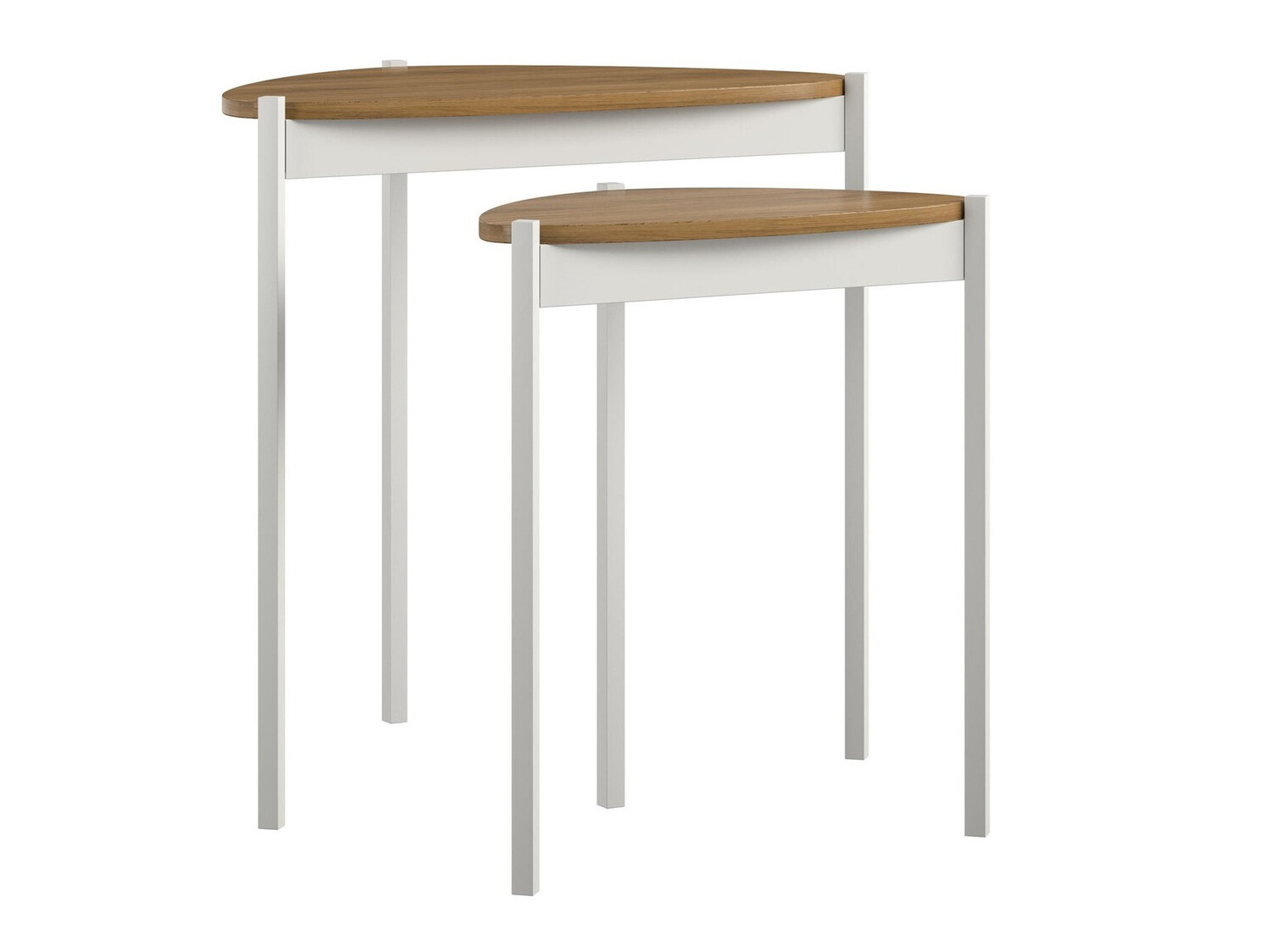 Set pomoćnih stolića Novogratz 154 (Bijela + Orah)