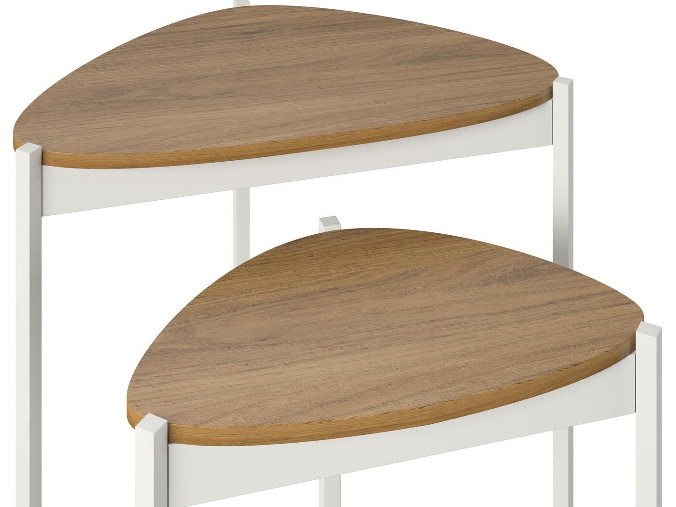 Set pomoćnih stolića Novogratz 154 (Bijela + Orah)