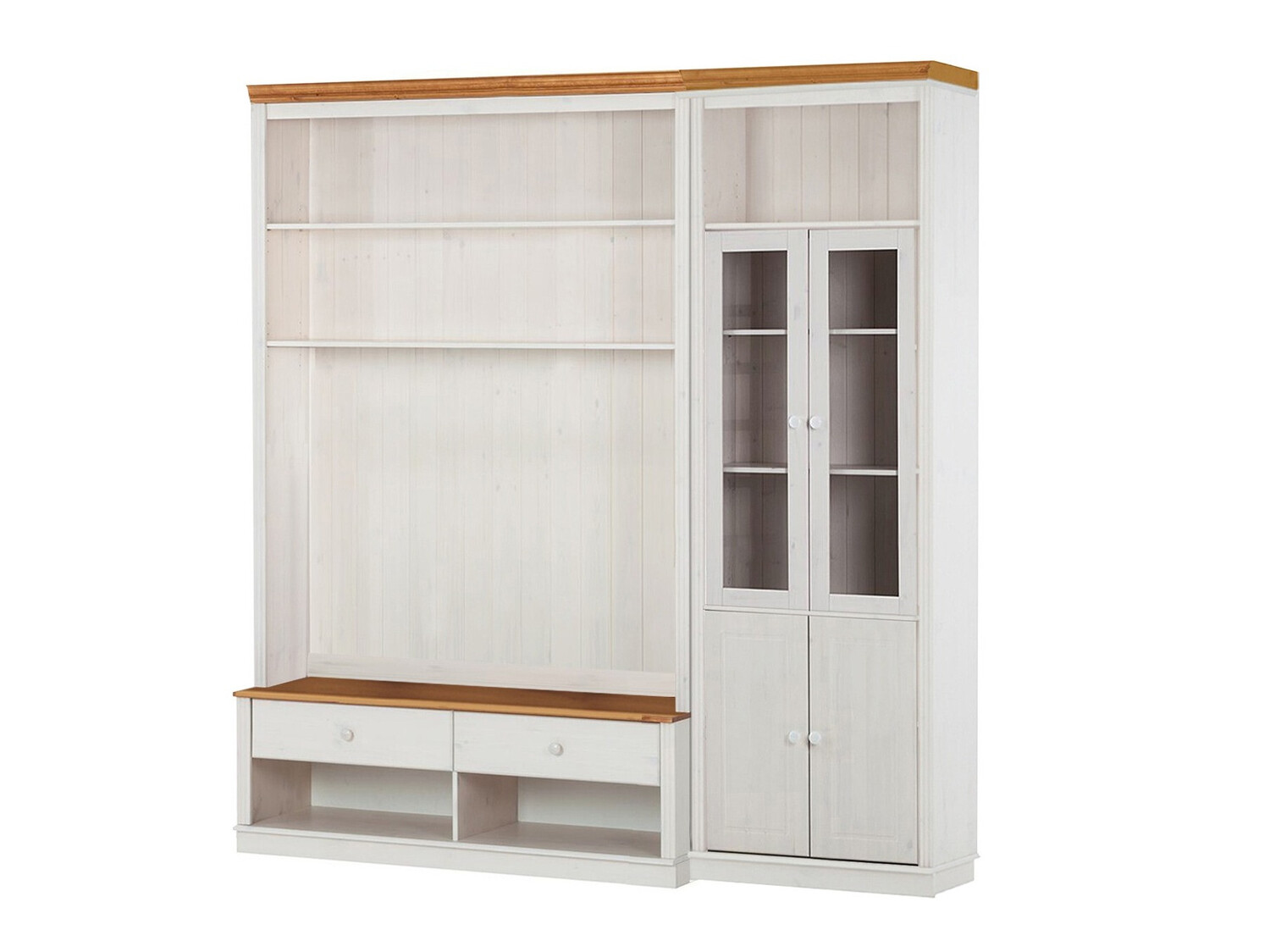 Set za dnevni boravak Saltoro 124 (Bijela + Hrast u boji meda)