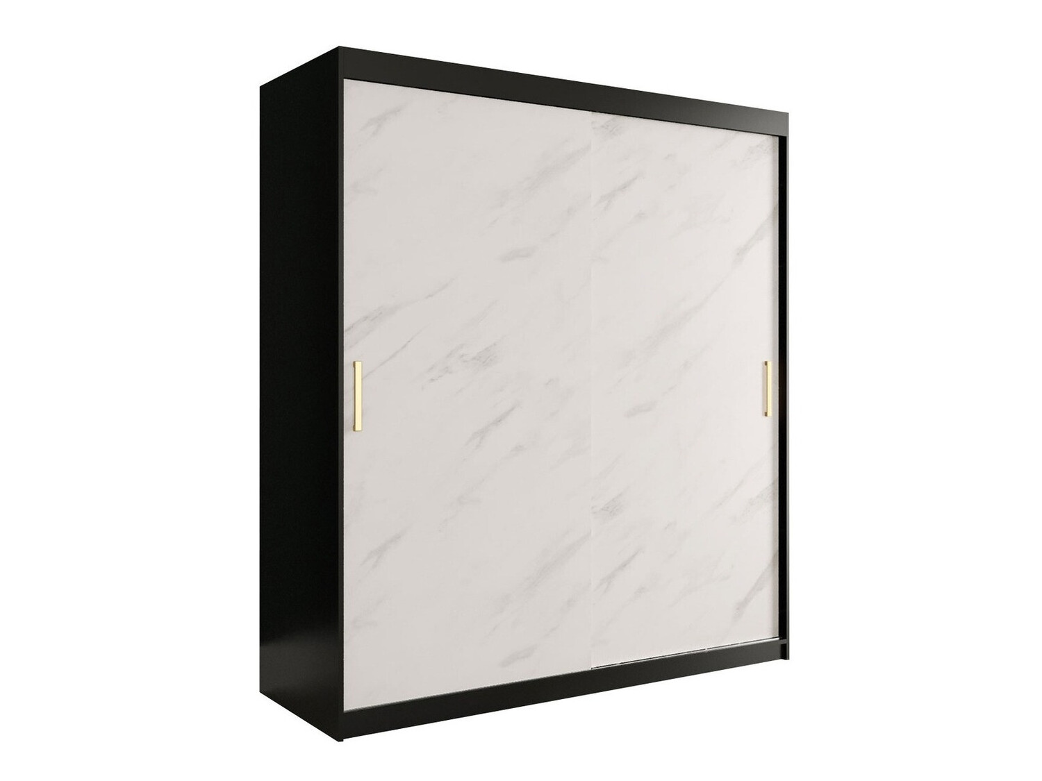 Ormar Hartford 249 (Mat crna + Bijeli mramor)