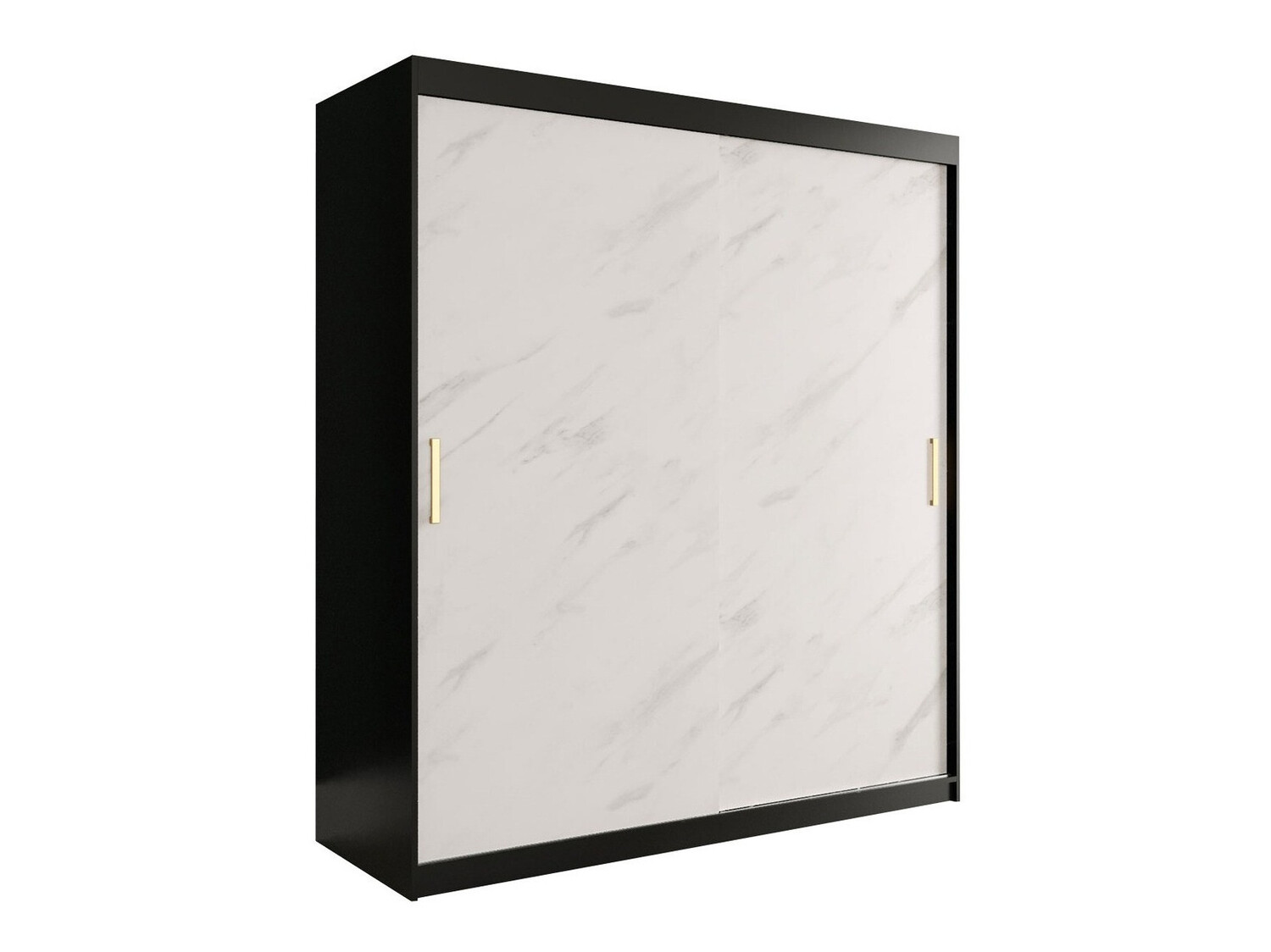 Ormar Hartford 249 (Mat crna + Bijeli mramor)