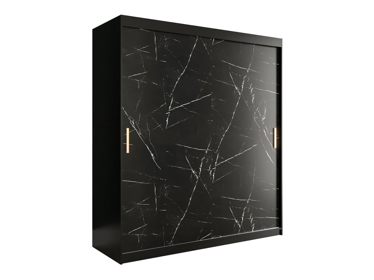 Ormar Hartford 249 (Mat crna + Crni mramor)