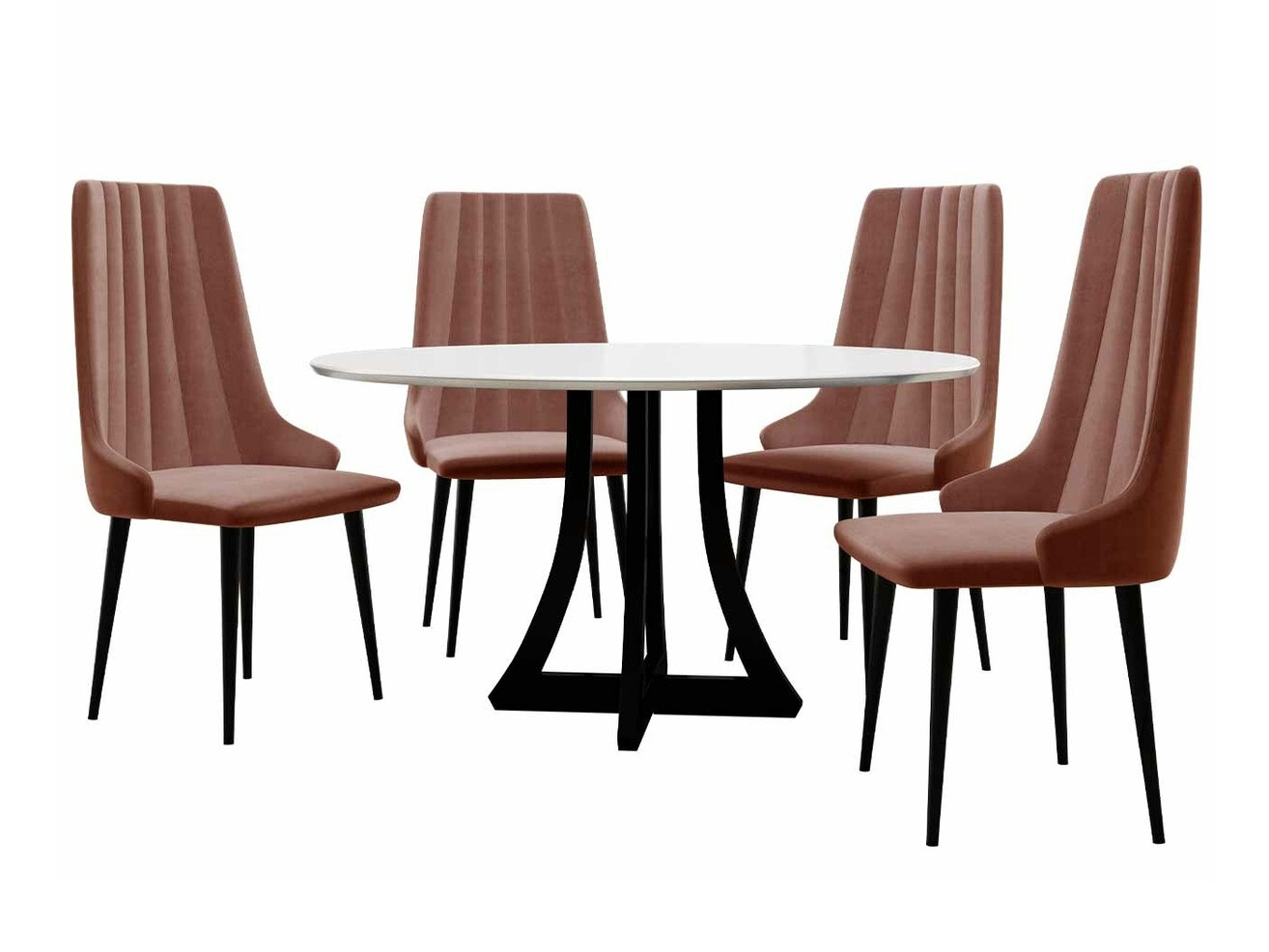 Blagovaonski set Racine 135 (Sjajno crna + Sjajno bijela)