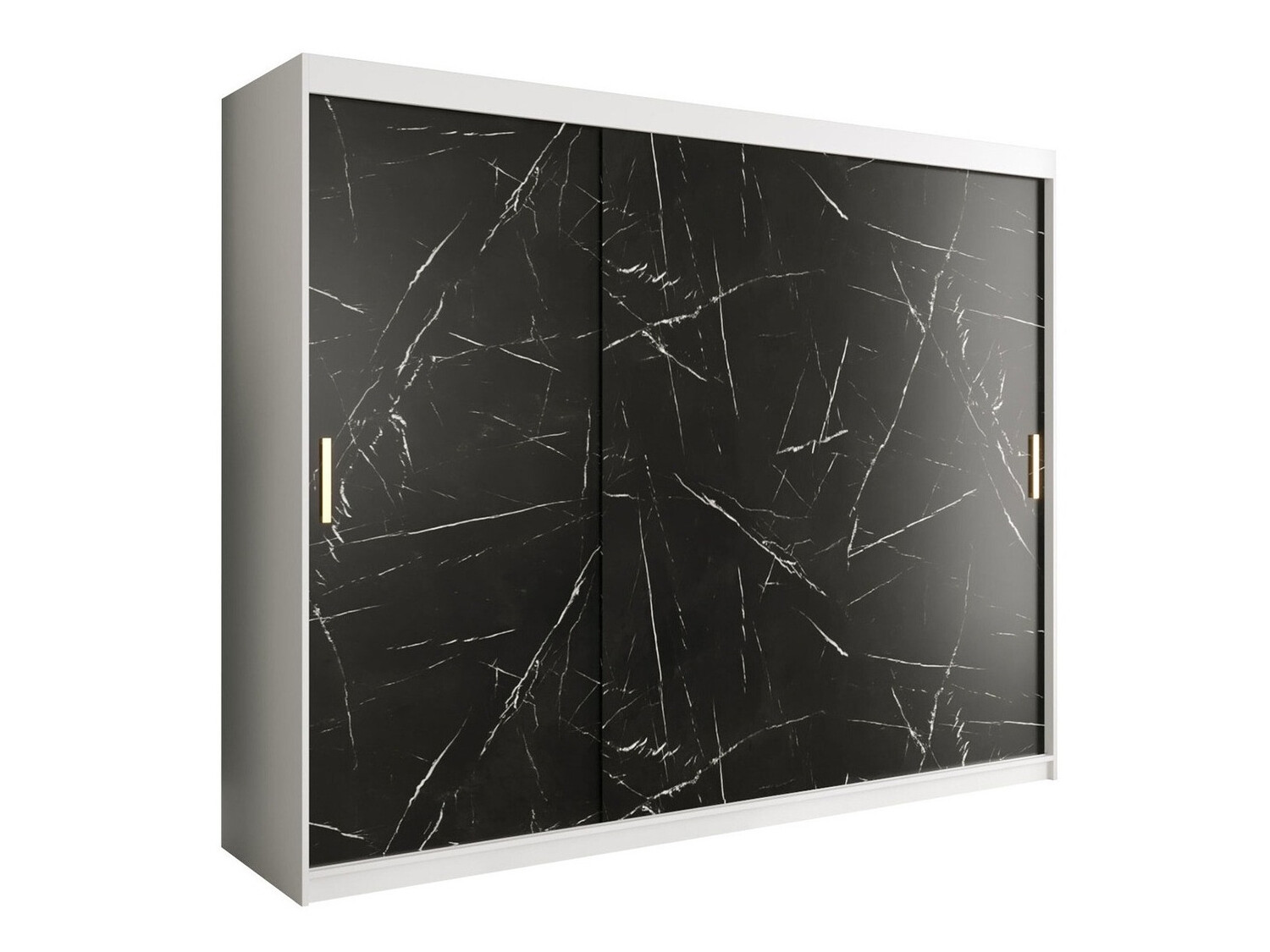 Ormar Hartford 251 (Mat bijela + Crni mramor)