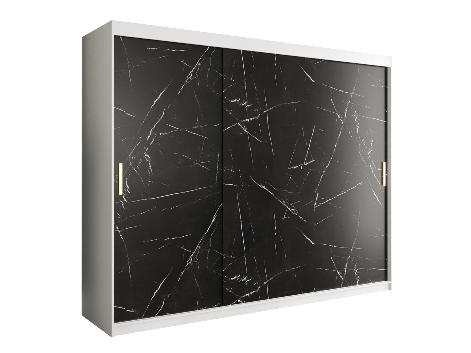 Ormar Hartford 251 (Mat bijela + Crni mramor)