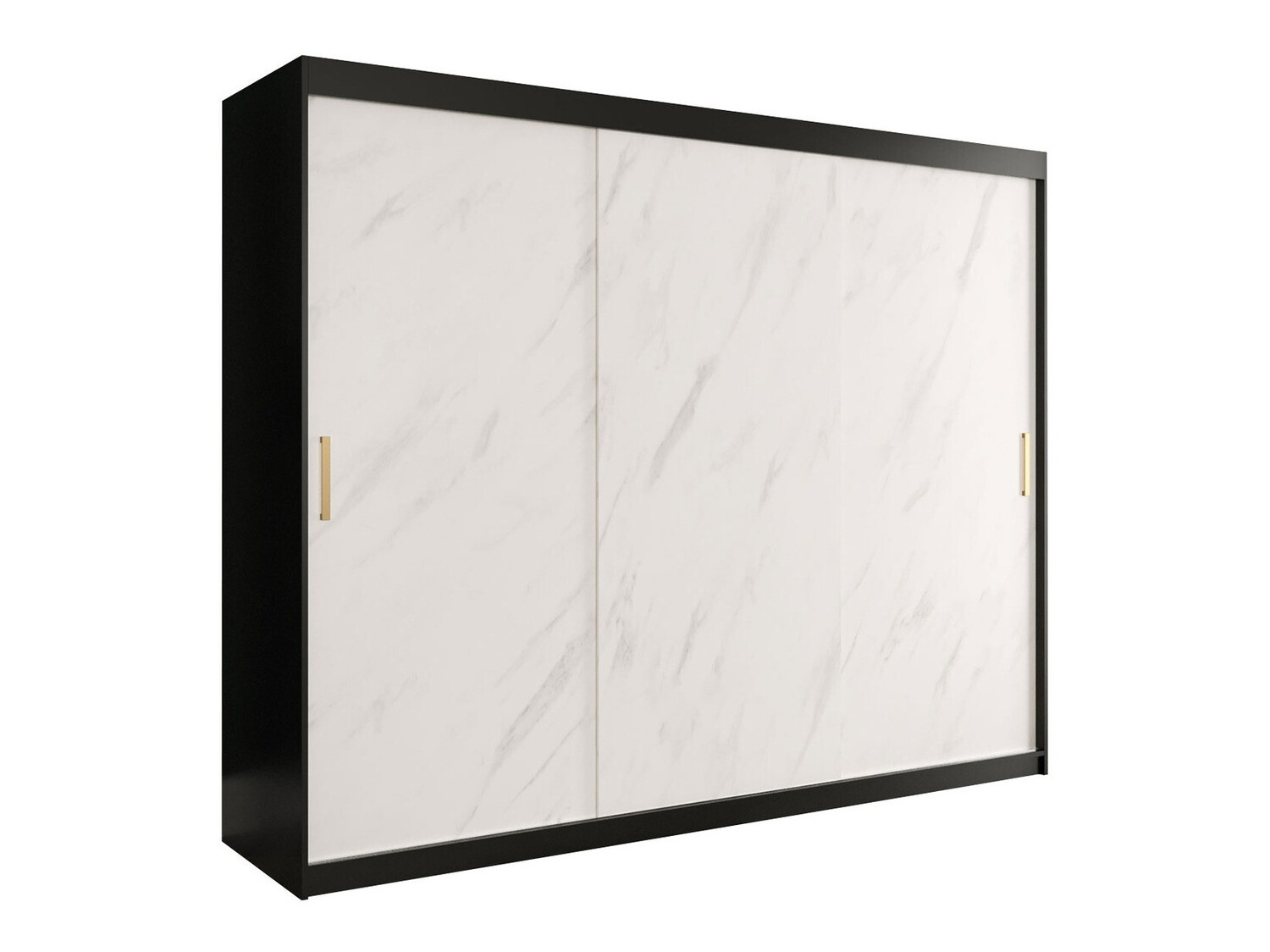 Ormar Hartford 251 (Mat crna + Bijeli mramor)