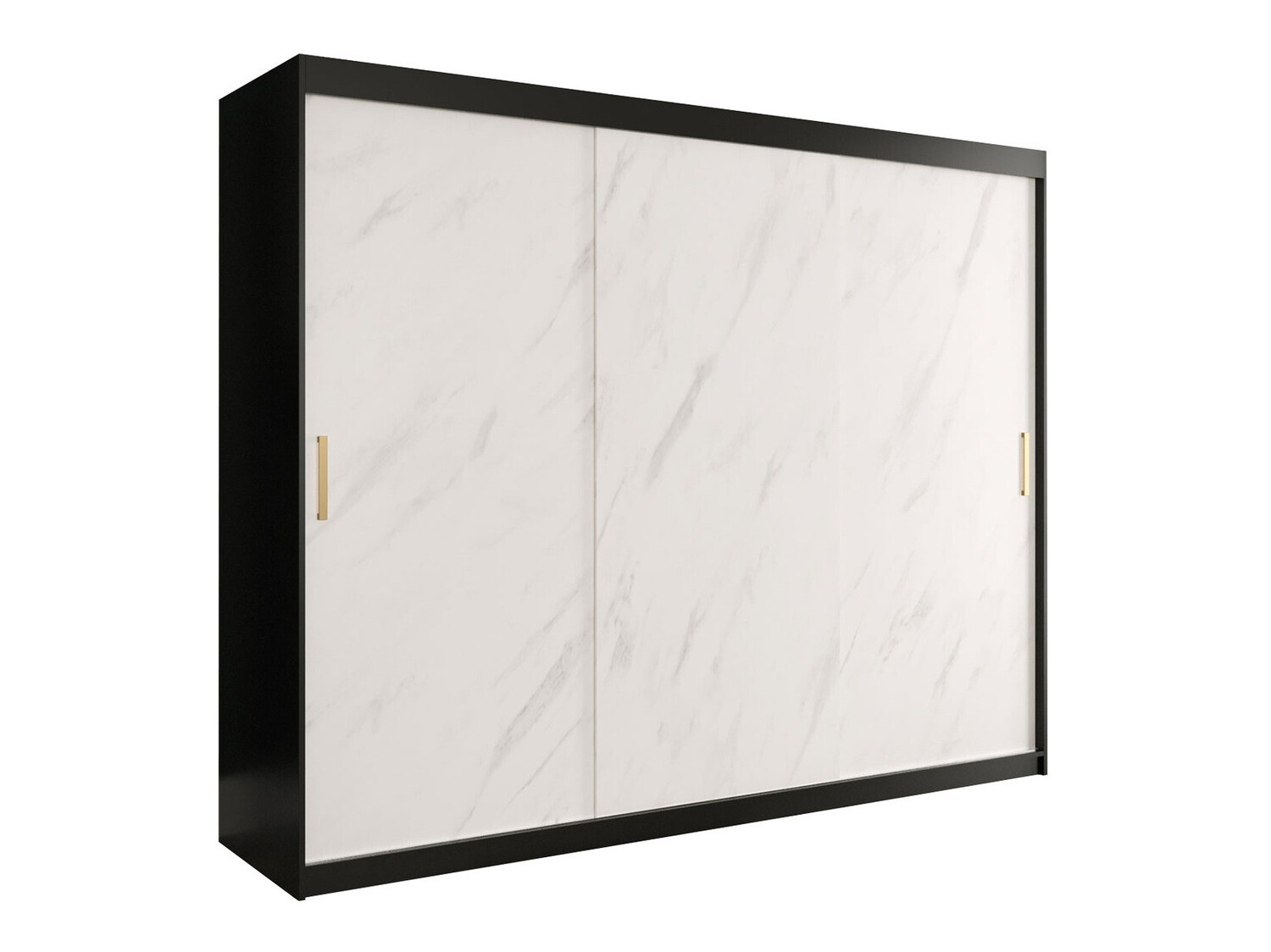 Ormar Hartford 251 (Mat crna + Bijeli mramor)