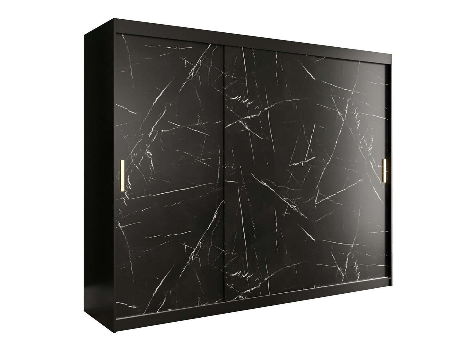 Ormar Hartford 251 (Mat crna + Crni mramor)