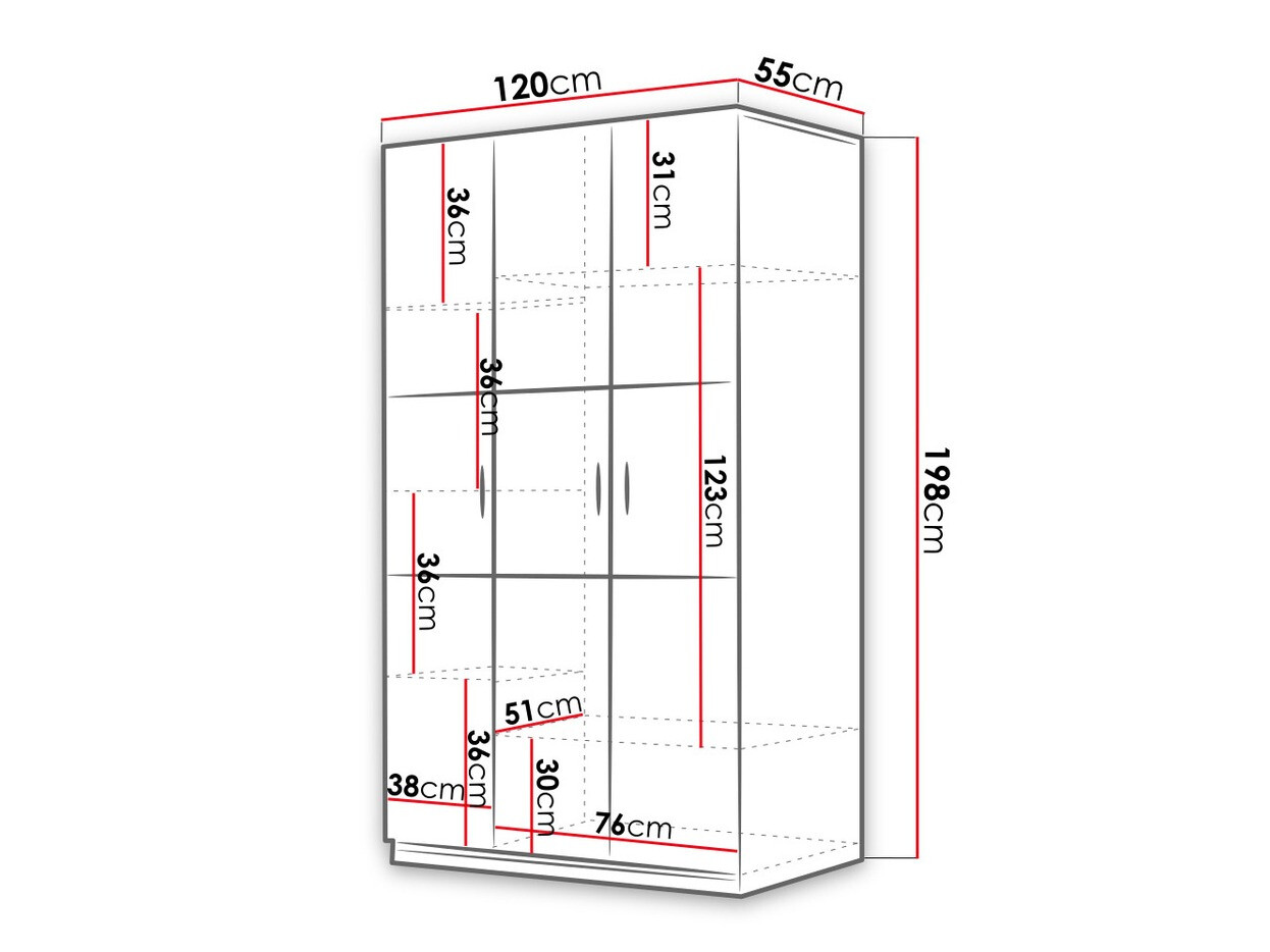 Ormar Salmere 108 (Bijela + Sjajno bijela)
