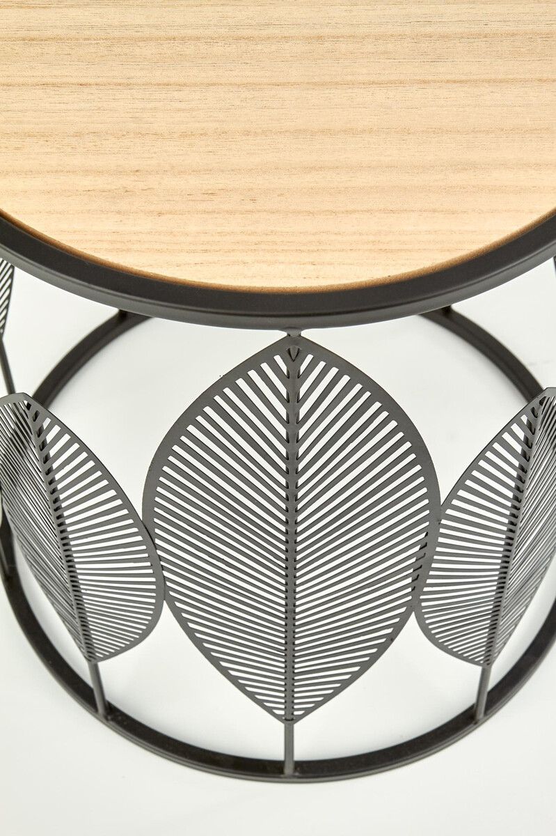 Set pomoćnih stolića Houston 974 (Crna + Svijetlo drvo)