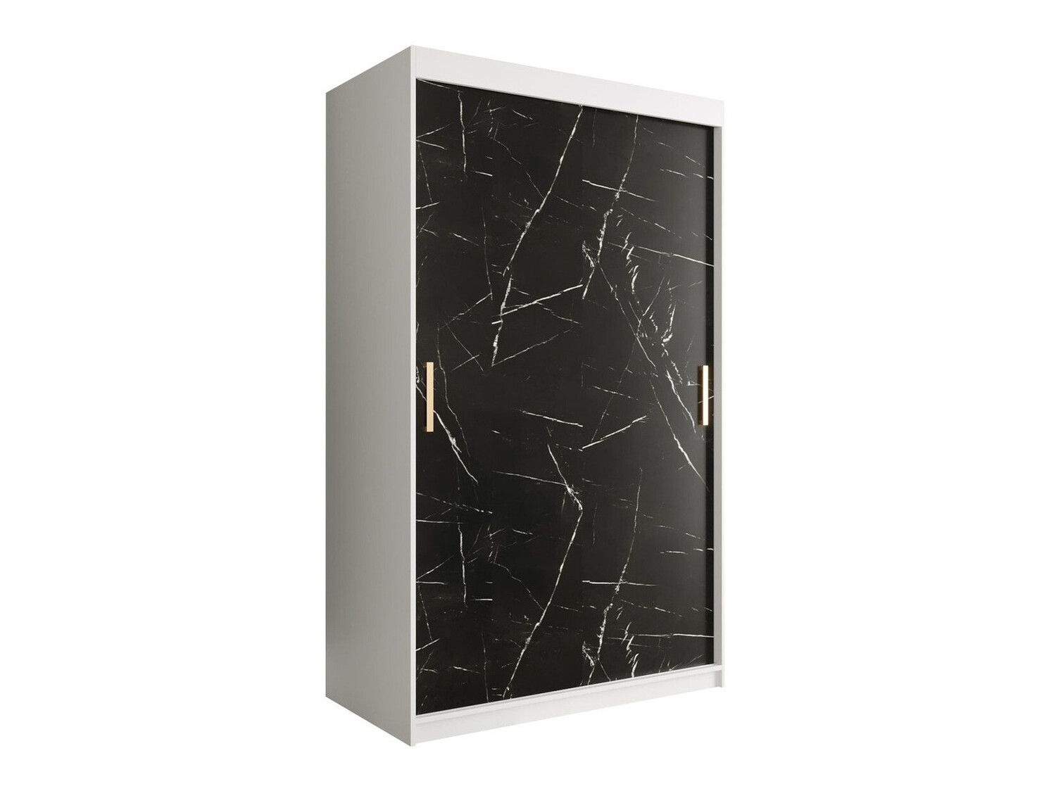 Ormar Hartford 247 (Mat bijela + Crni mramor)