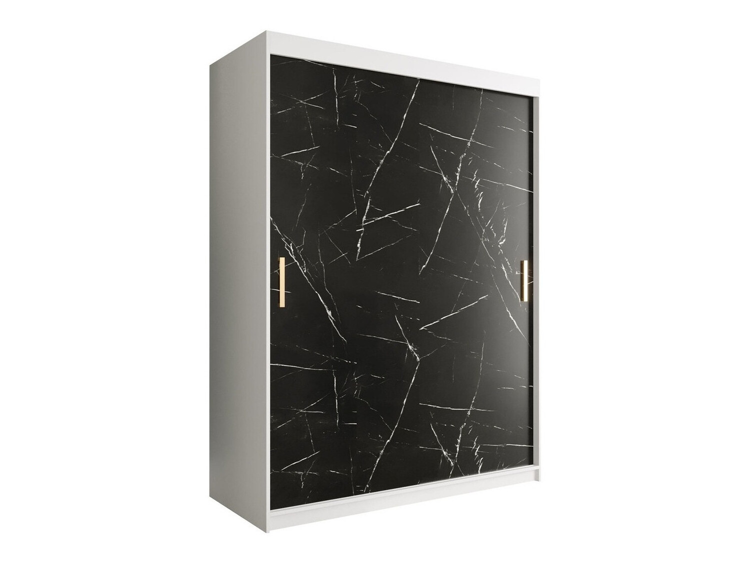 Ormar Hartford 248 (Mat bijela + Crni mramor)