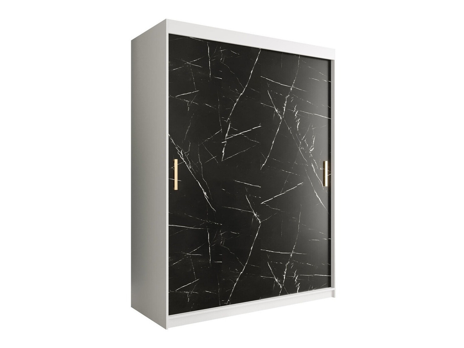 Ormar Hartford 248 (Mat bijela + Crni mramor)