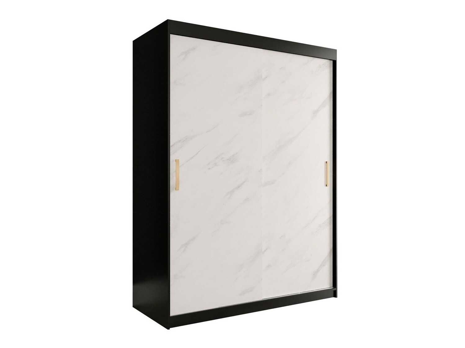 Ormar Hartford 248 (Mat crna + Bijeli mramor)