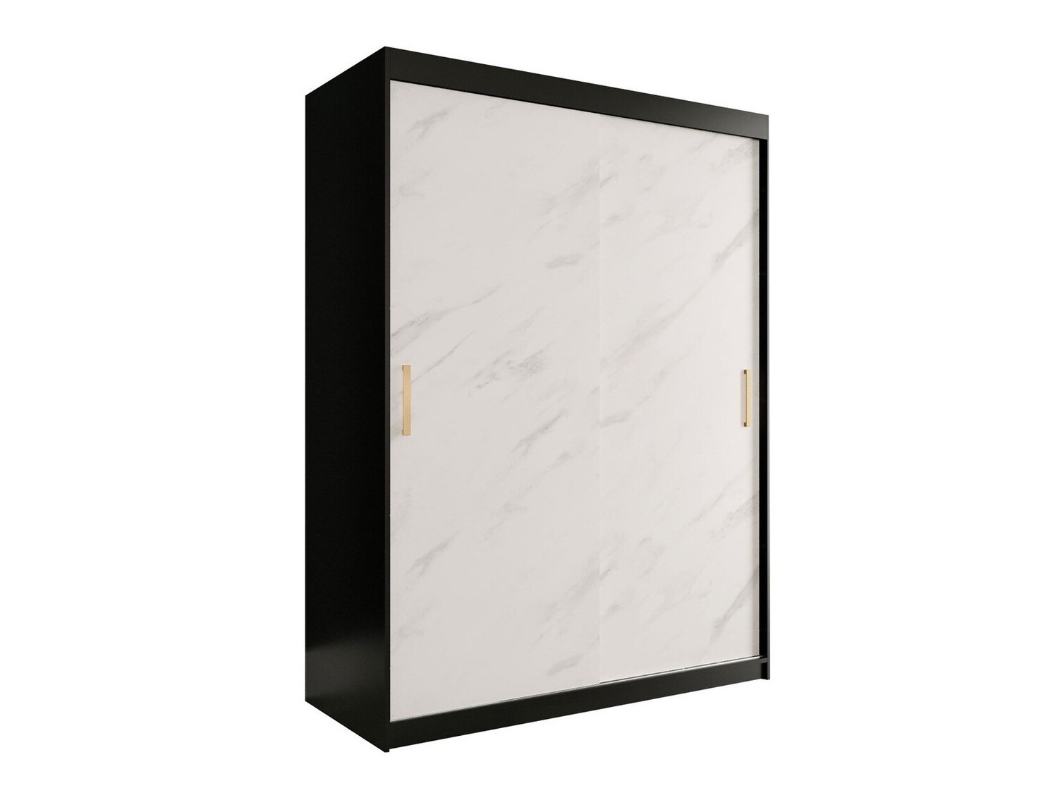 Ormar Hartford 248 (Mat crna + Bijeli mramor)