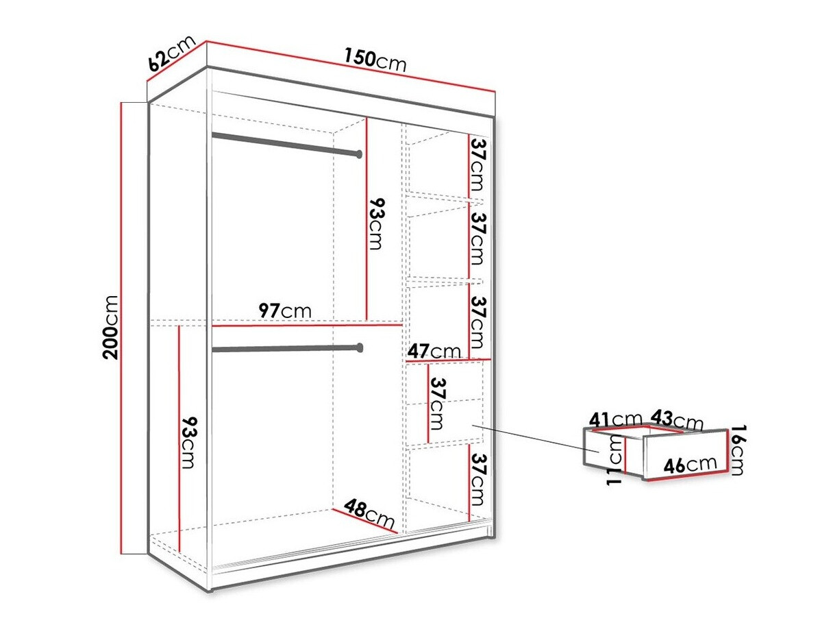 Ormar Hartford 248 (Mat crna + Crni mramor)