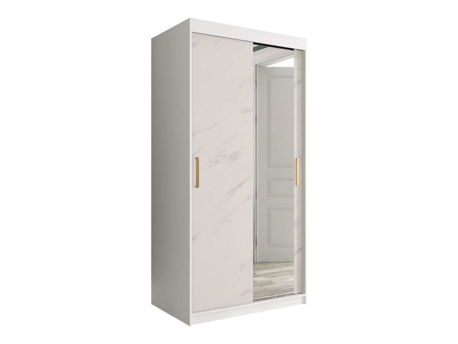 Ormar Hartford 258 (Mat bijela + Bijeli mramor)