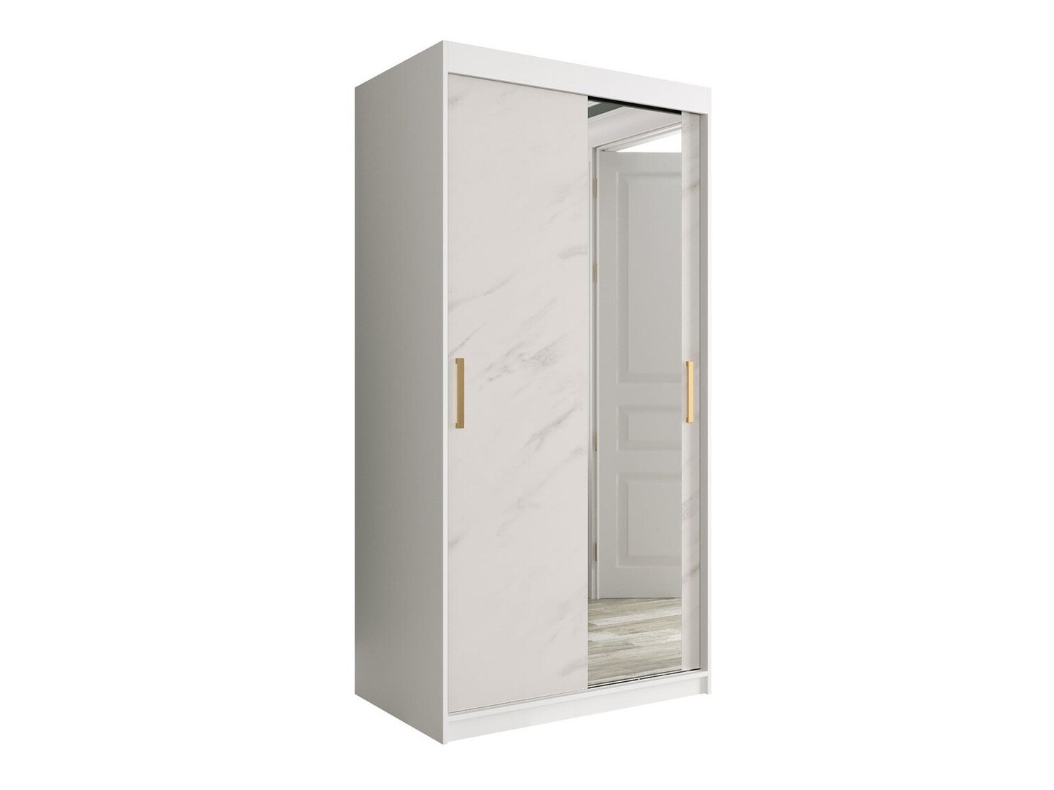 Ormar Hartford 258 (Mat bijela + Bijeli mramor)