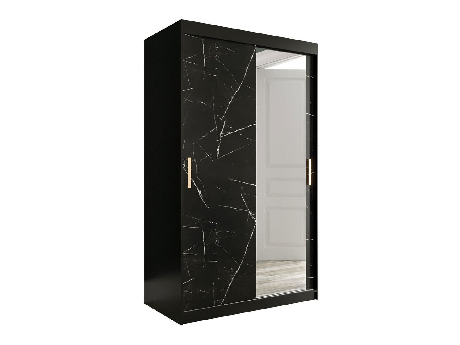 Ormar Hartford 259 (Mat crna + Crni mramor)