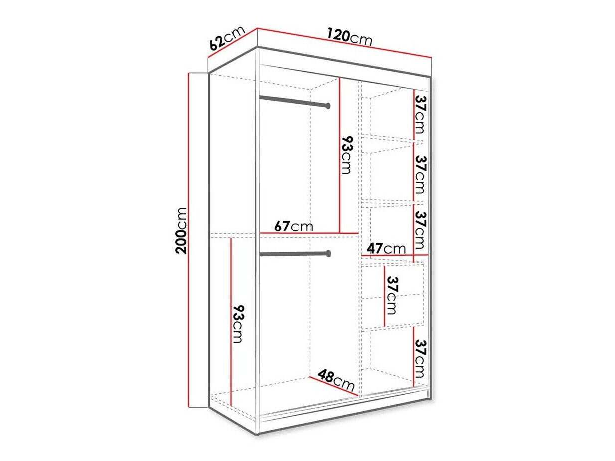 Ormar Hartford 259 (Mat crna + Crni mramor)