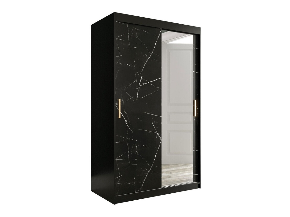 Ormar Hartford 259 (Mat crna + Crni mramor)