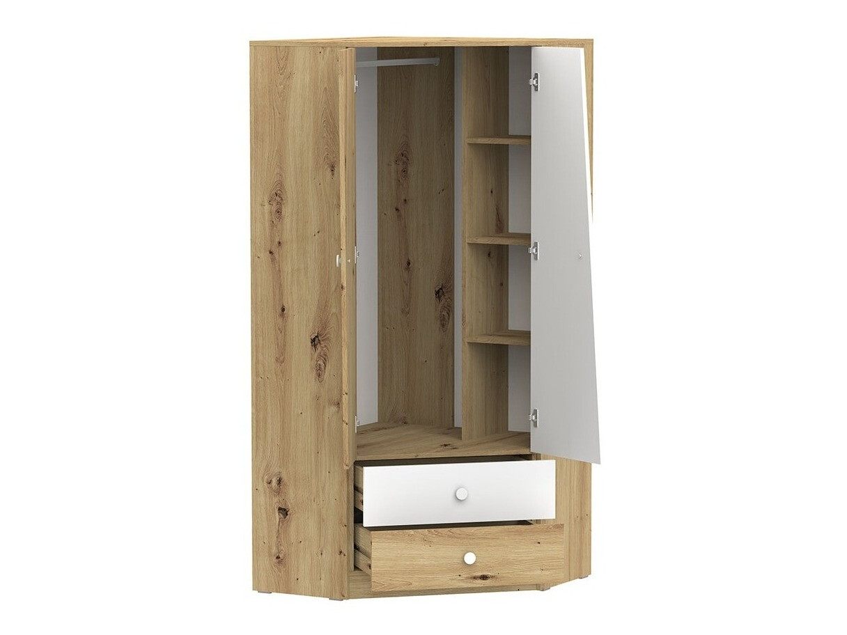 Kutni ormar Almira 101 (Hrast Artisan + Bijela)