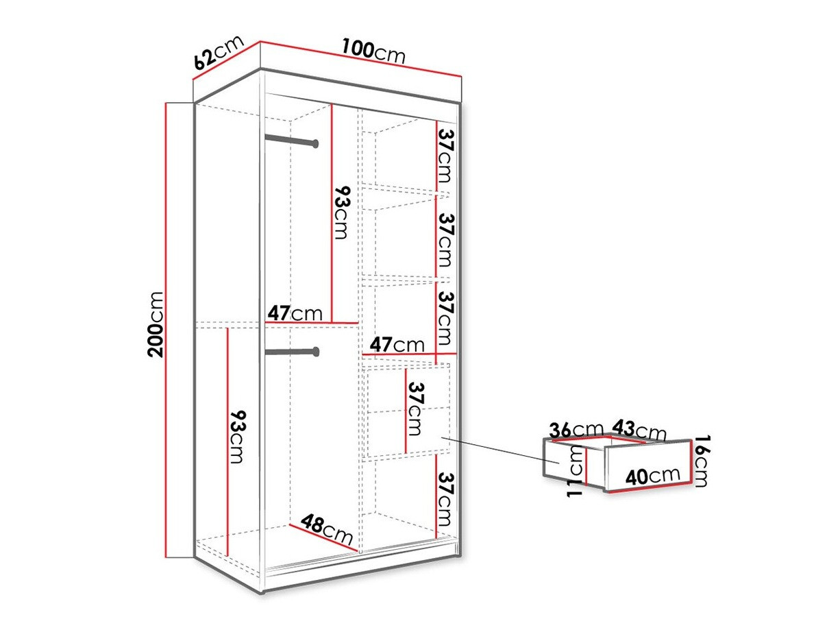 Ormar Hartford 240 (Mat crna + Crni mramor)