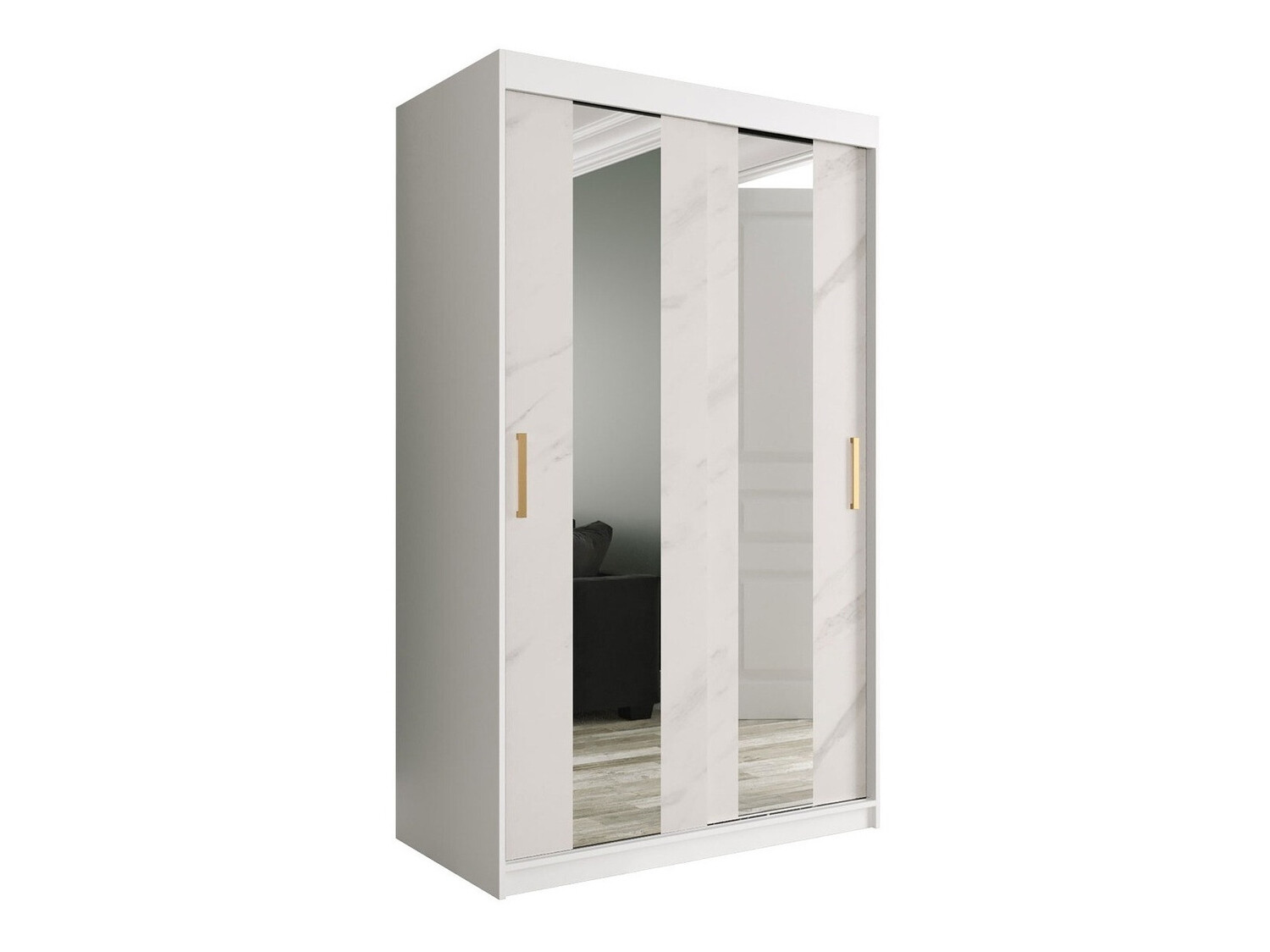 Ormar Hartford 241 (Mat bijela + Bijeli mramor)