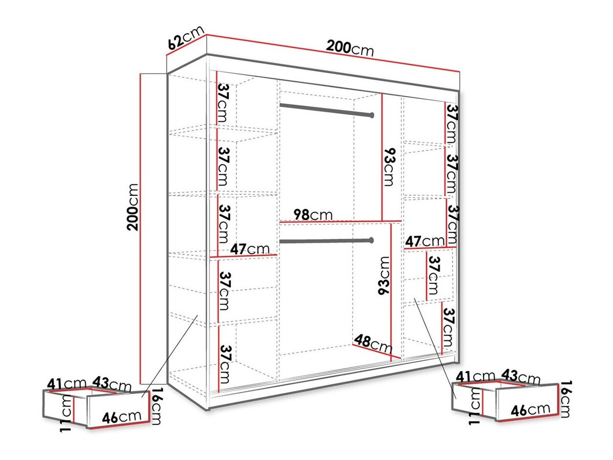 Ormar Hartford 244 (Mat bijela + Crni mramor)