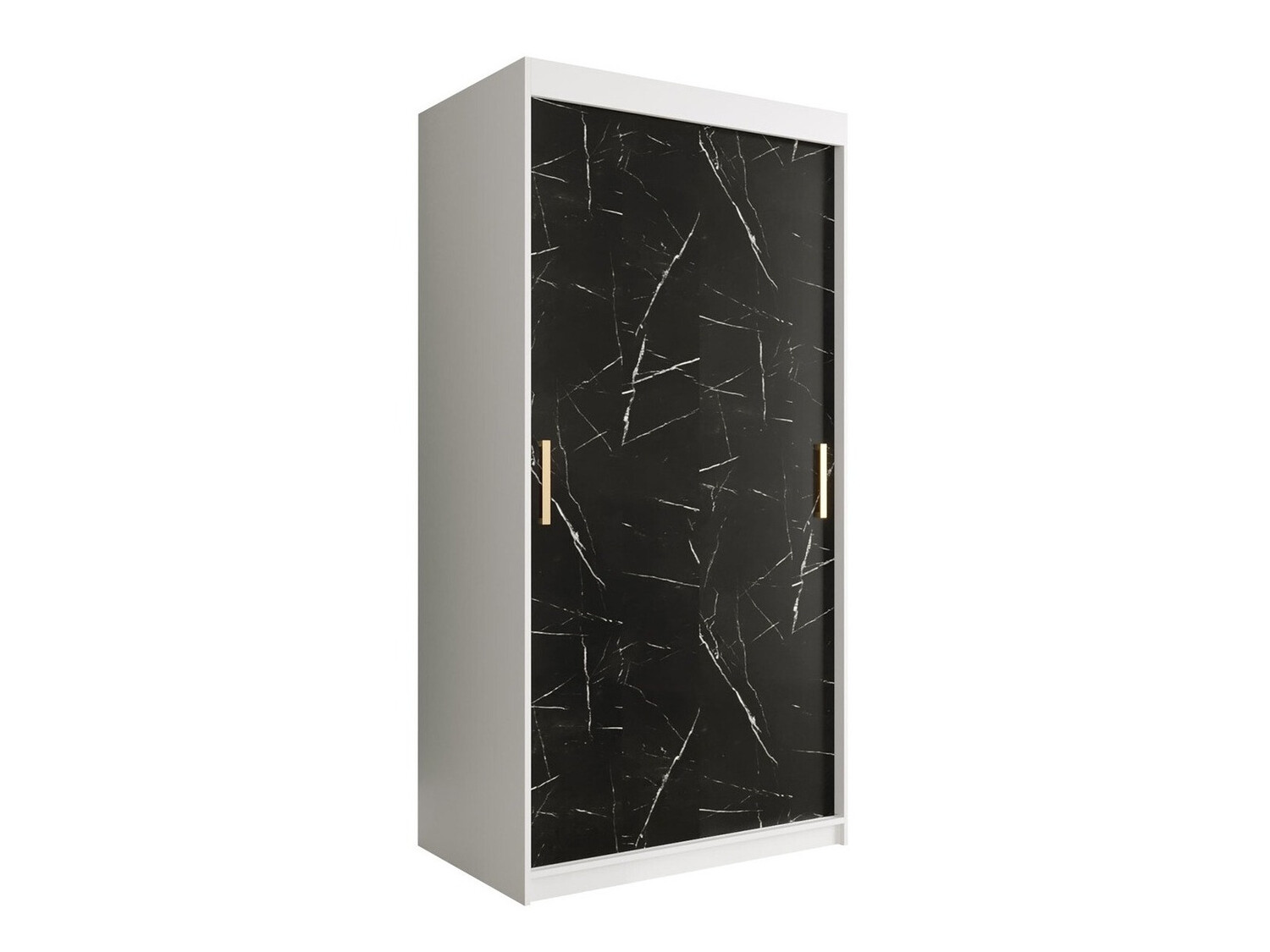 Ormar Hartford 246 (Mat bijela + Crni mramor)