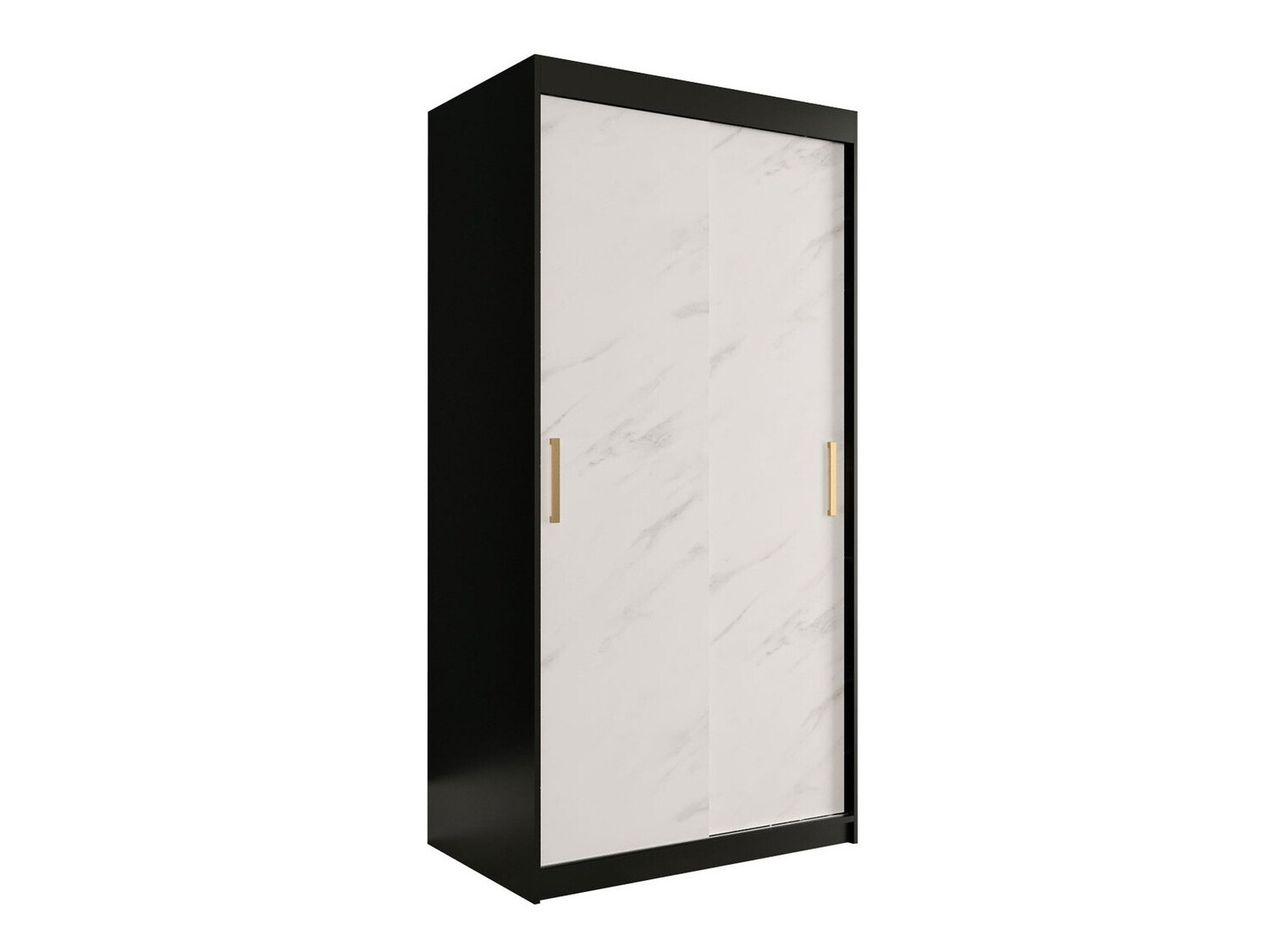 Ormar Hartford 246 (Mat crna + Bijeli mramor)