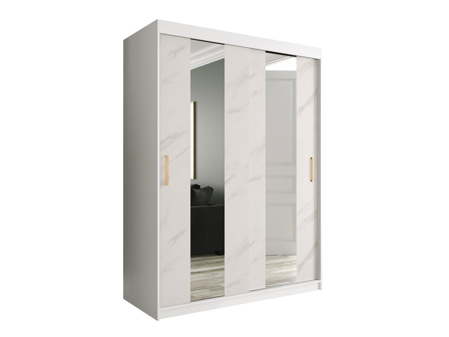 Ormar Hartford 242 (Mat bijela + Bijeli mramor)