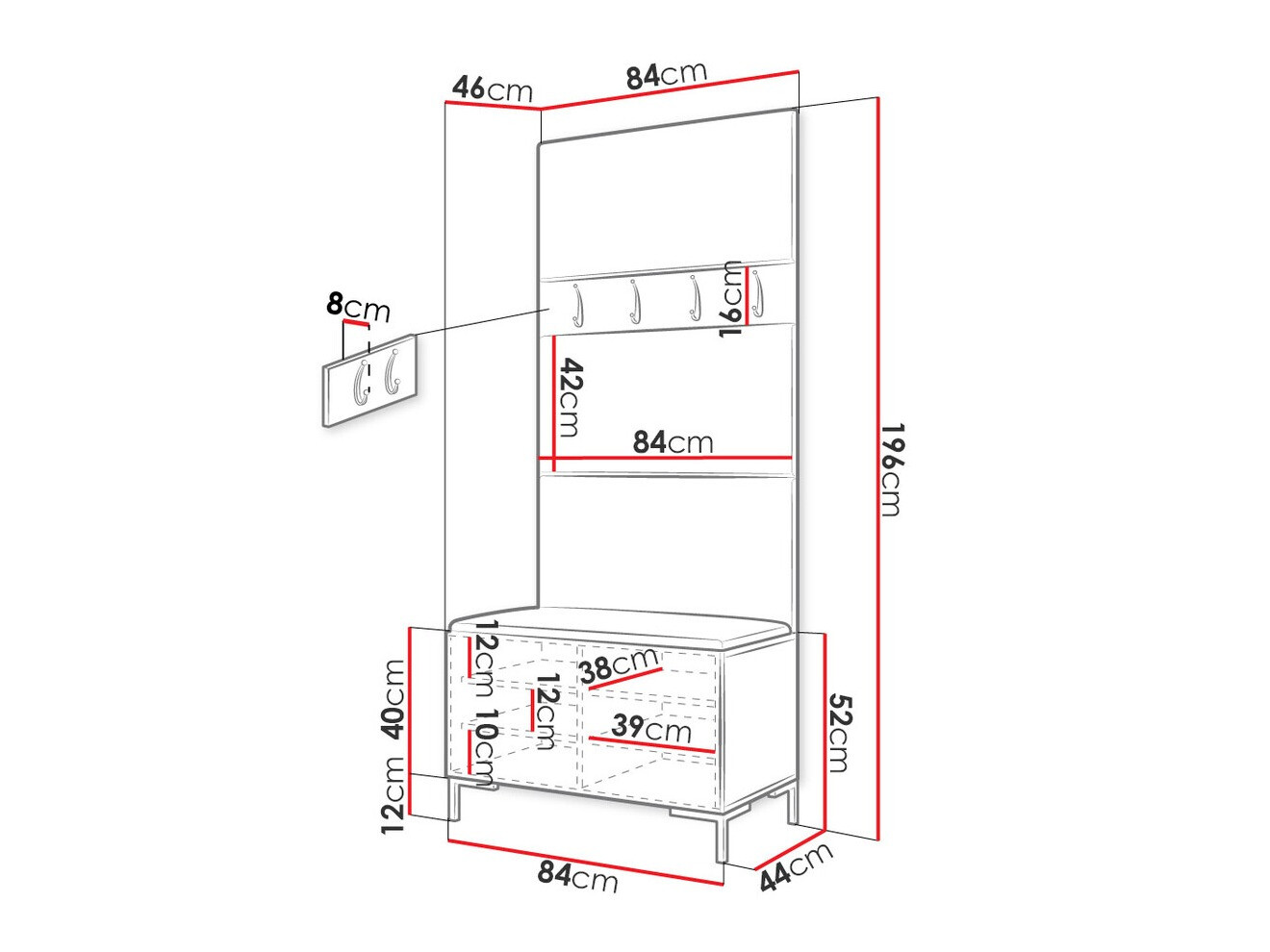 Set za hodnik Nomal III (Eko koža Soft 017)