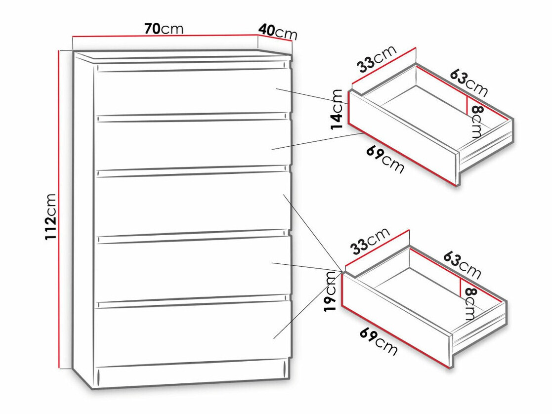 Komoda Comfivo Structor IV (Bijela)