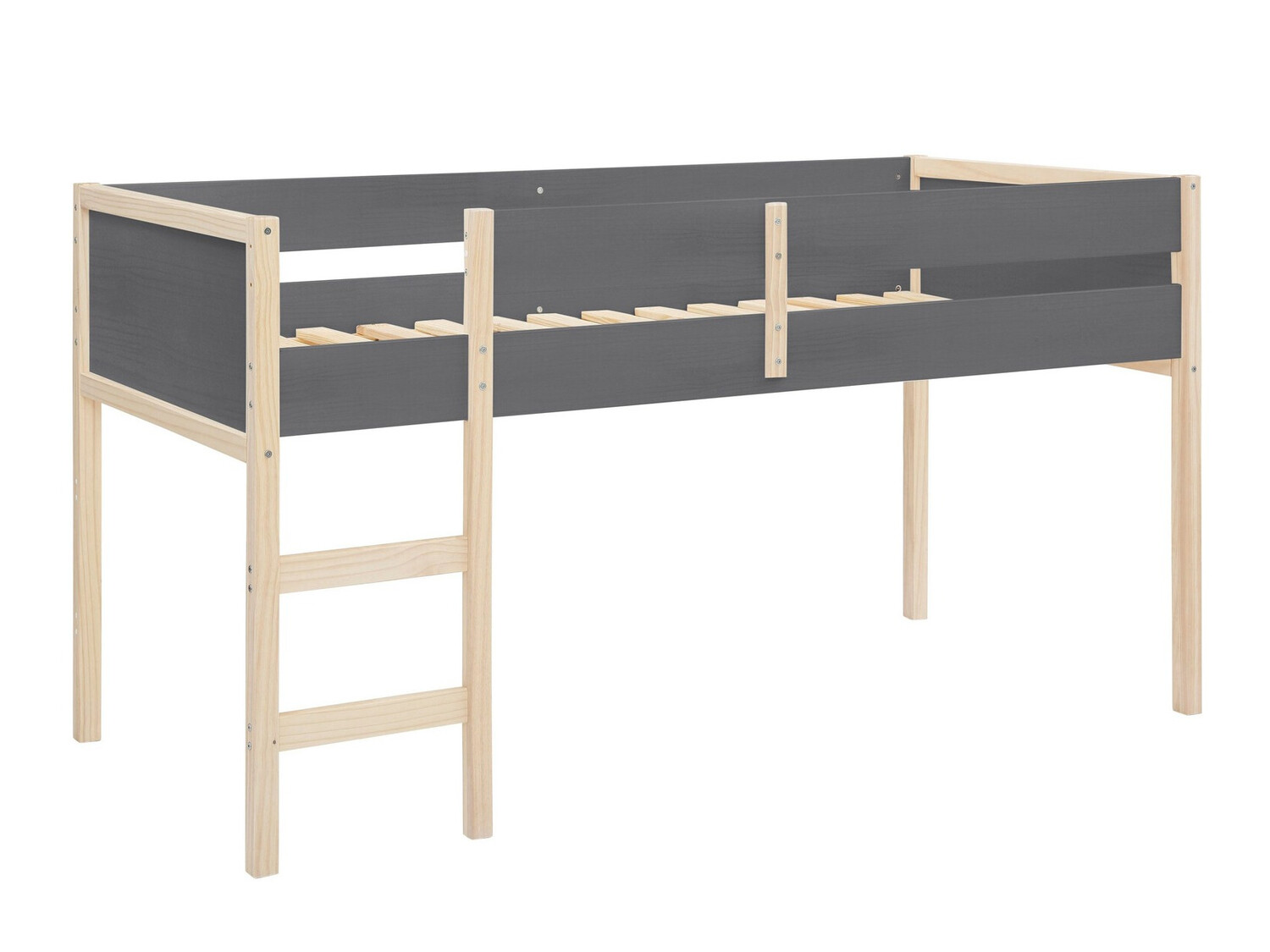 Krevet na platformi Fenmele 103 (Siva + Svijetlo drvo)