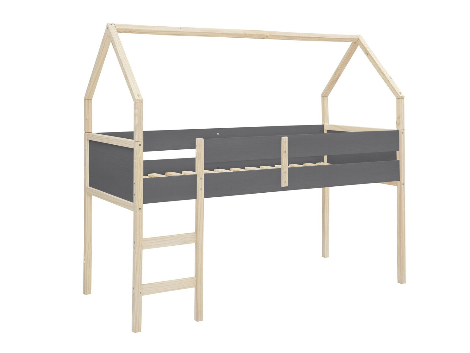 Krevet na platformi Fenmele 104 (Siva + Svijetlo drvo)