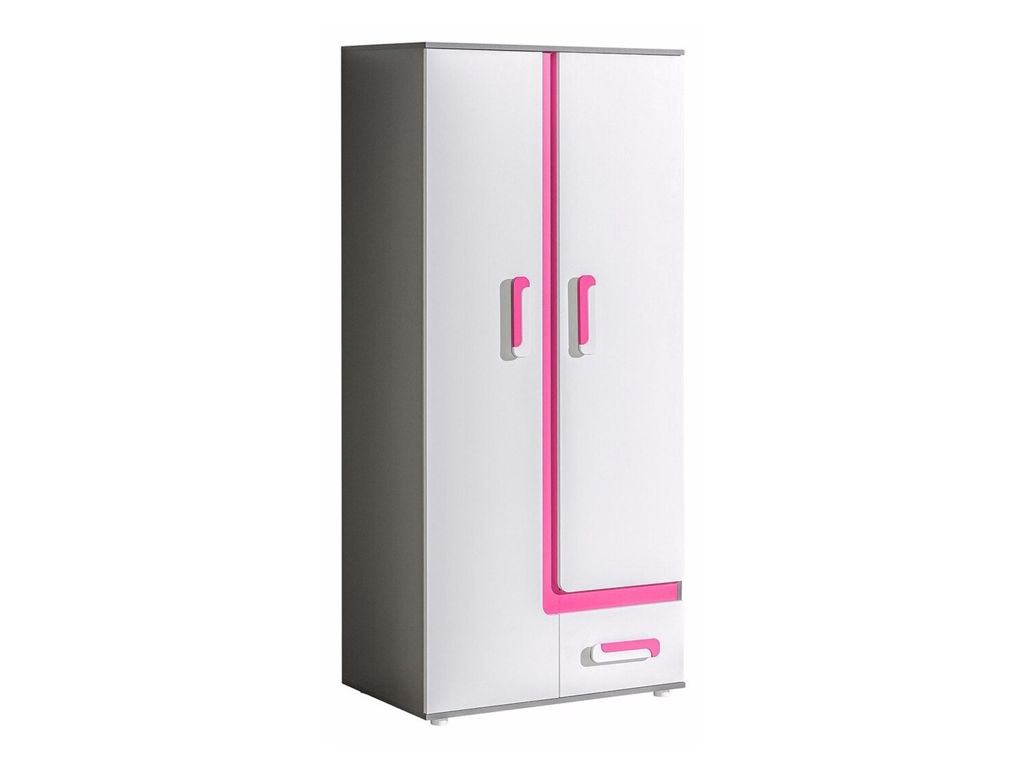 Ormar Levtala 101 (Antracit + Bijela + Ružičasta)