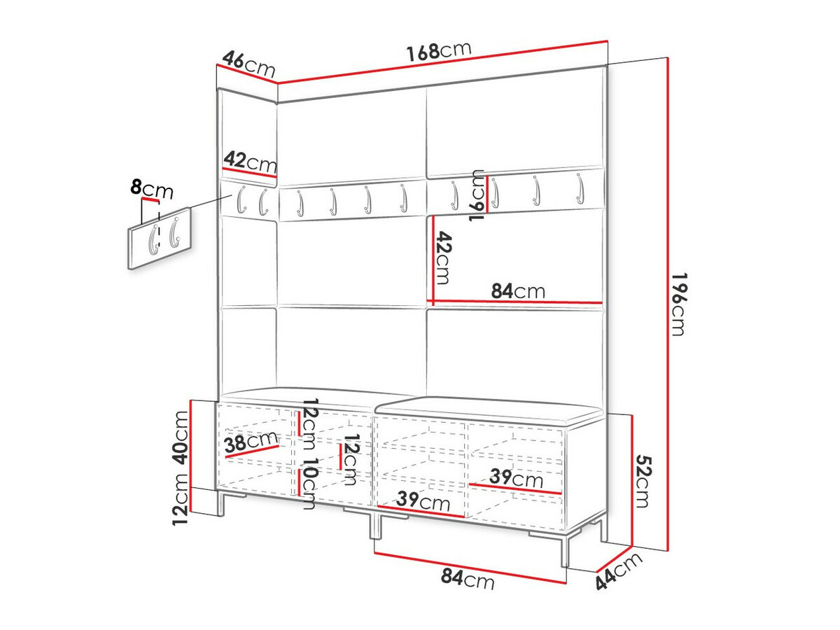 Set za hodnik Nomal V (Eko koža Soft 017)