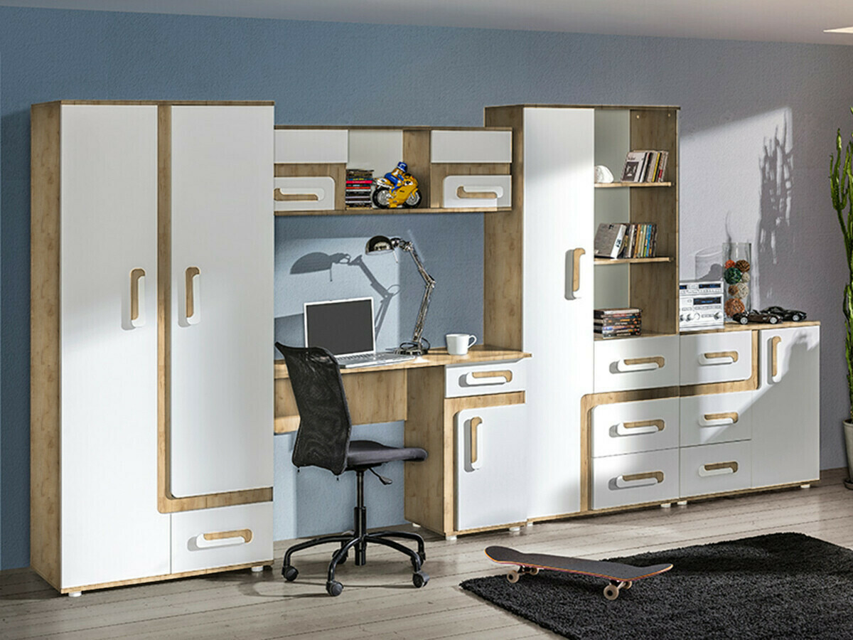 Komoda Levtala 108 (Antracit + Bijela + Tirkiz)